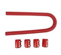 Flexible Stainless Steel Radiator Hose Kit, 48 Inch with Adjustable Clamps, Gloss Finish - Durable Coolant Cooling, Easy Install, Universal Fit (Red)