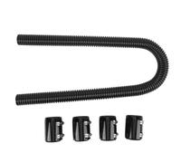 Flexible Stainless Steel Radiator Hose Kit, 48 Inch with Adjustable Clamps, Gloss Finish - Durable Coolant Cooling, Easy Install, Universal Fit (Black)