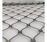Flexible Stainless Steel Rope Mesh Safety Net 10cm Mesh Animal Barrier Fence Poultry Netting for Balcony Stair Wire Rope Protection Net (2x7m)