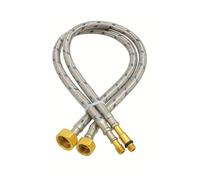 Flexible Tap Connector Pipes Pair Stainless Steel Braided Mixer Tap Tails 1/2 BSP to 15mm Hot Cold Water Hose for Kitchen Sink, Bathroom Basin, Toilet, Tap Fitting Extension Pipe (40CM)