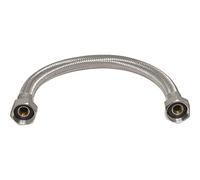 Flexible Tap Hose Connector Pack of 2 - Compression or Push Fit or Push Fit with isolating Valve 300mm Long (1/2"F x 3/4"F x 300mm Long)
