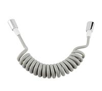 Flexible Telescopic Shower Hose, 2m Spring Flexible ABS Spring Replacement Shower Hose for Water Plumbing Toilet Bidet Sprayer Gun Bathroom(Grey)