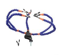 Flexible Third Hand Soldering Aid - Adjustable Helping Hands with 5 Clips for Accurate PCB Holder Tasks - Stable Metal Base Black
