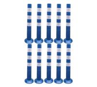 Flexible Traffic Safety Bollards, Commercial Driveway Posts with Reflective Tape, Warning Cones (Blue & White, 3 Pack) -, Weather-Resistant, Easy to Install