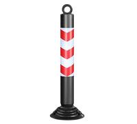 Flexible Traffic Safety Delineator Post Kit - Portable Reflective Traffic Cones for Parking & Construction, 1-10 Pack, Black & White Safety Barriers