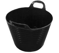 Flexible Tub with Handles 42 Litres Black Garden Tub Plastic Storage Container for Home, Washing, Garden Waste Animal Feed and DIY Projects 42L