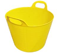 Flexible Tub with Handles 42 Litres Garden Tub Plastic Storage Container for Home, Washing, Garden Waste Animal Feed and DIY Projects 42L - Yellow