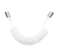 Flexible Tube, ABS Flexible Telescopic Shower Hose 2m Bidet Hose for Hand Wash Water Plumbing Toilet Bidet Sprayer Gun Bathroom Spiral Flexible Shower Hose, White