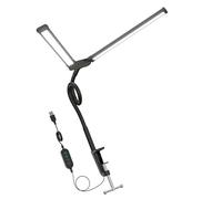 Flexible Twin Gooseneck LED Lamp Clip On Bedside Light With Adjustable Brightness For Students And Professional