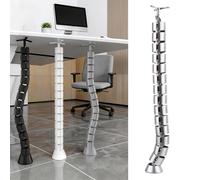 Flexible Under Desk Cable Cover, Adjustable Bendable Wire Organizer Tube for Home Office Cable Management, Holds 16 Wires, Durable ABS Material