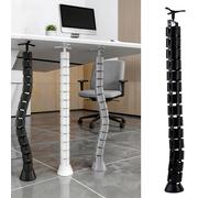 Flexible Under Desk Cable Cover, Adjustable Bendable Wire Organizer Tube for Home Office Cable Management, Holds 16 Wires, Durable ABS Material
