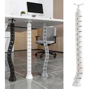 Flexible Under Desk Cable Cover, Adjustable Bendable Wire Organizer Tube for Home Office Cable Management, Holds 16 Wires, Durable ABS Material