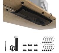 Flexible under desk cable management tray - Under desk cable tidy - Desk wire organiser - Cable management net - Under desk tray - Wire management for desk