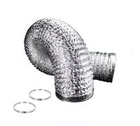 Flexible Ventilation Duct ， Aluminum Flexible Duct Hose for Dryer Vent AC Range Hood with Clamp and Tape 80-300mm 2-5m(2m,120mm)