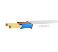 Flexible Vinyl Cable 2x0.75mm² Flat White Eca - D09477 [100 Meters]