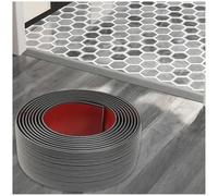 Flexible Vinyl Floor Transition Strip Self Adhesive, Transition Strip for Carpet Tile Laminate, Flat Divider Strip for Doorway Threshold Gaps, Easy Install(Dark Gray Pattern,7.6cm*6.0m)
