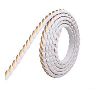 flexible wall trim molding with peel and feature, PVC edge strip for decorative wall finishing, suitable for wood, glass, tile, and smooth surfaces (white & gold)