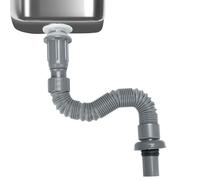 Flexible Waste Pipe, 40mm Sink Waste Pipe with Waste Trap Sink Waste Kit Expandable Drain Pipes for Wash Basin Kitchen Bathroom Sink (Grey)
