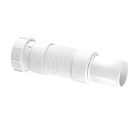 Flexible Waste Pipe Fitting White 40MM X 210MM, 1 1/2" Universal Outlet Connection, 1 in Pack