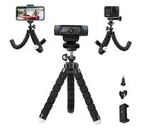 Flexible Webcam Stand and Cell Phone Tripod with Holder for Logitech and Nexigo Webcam, GoPro Camera and More.