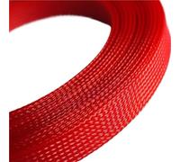 flexible wire cover PET Material Cable Sleeve Mesh Wire Loom, Length 5 to 10m Braided Sleeving for Data Line Protection 1 Piece(Red,14MM*10METERS)