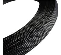 flexible wire cover PET Material Cable Sleeve Mesh Wire Loom, Length 5 to 10m Braided Sleeving for Data Line Protection 1 Piece(Black,4MM*5METERS)