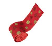 Flexible Wire Edges Burlap Ribbon for Holiday Decorations 5Yards Round Dots Crafting Projects Bendable Christmas Bowknot Ribbon