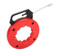 Flexible Wire Puller, Electrician Cable Tool, Red Compact Fish Tape with Tight Space Reach, Cable Pulling Tool, Steel Wire Puller with Smooth Coating, Electrical Conduit for Wall Routing
