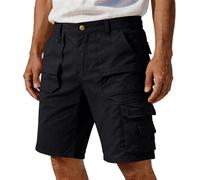 Flexible Work Shorts, Lightweight Breathable Stretchy with Multi Pockets for Men UK Durable Ripstop Combat Short Pant Outdoor Working Hiking Camping Golfing (4XL, Black)