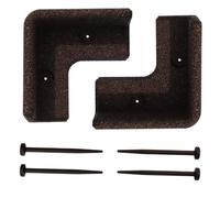 Flexiborder 2 X 90 Degree Inside Corner Brown - Rubber Lawn Edging Border - Garden Edging Border For Grass Lawns