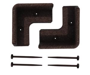 Flexiborder 2 X 90 Degree Inside Corner Brown - Rubber Lawn Edging Border - Garden Edging Border For Grass Lawns