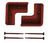 Flexiborder 2 X 90 Degree Inside Corner Terracotta - Rubber Lawn Edging Border - Garden Edging Border For Grass Lawns