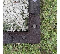 Flexiborder 2 X 90 Degree Outside Corner Brown - Rubber Lawn Edging Border - Garden Edging Border For Grass Lawns