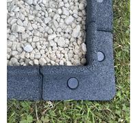 Flexiborder 2 X 90 Degree Outside Corner Grey - Rubber Lawn Edging Border - Garden Edging Border For Grass Lawns