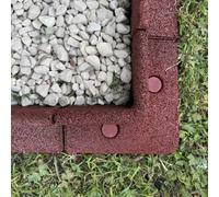Flexiborder 2 X 90 Degree Outside Corner Terracotta - Rubber Lawn Edging Border - Garden Edging Border For Grass Lawns