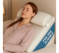 Flexicomfort Bed Wedge Pillow for Sleeping -Adjustable Post Surgery Pillow (7 in 1) -%100 Memory Foam -Head Support Cushion -Incline -Leg Elevation -Pregnancy - Snoring - Washable Cover -Large 24 Inch