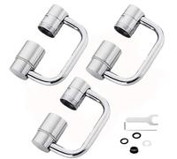 FlexiFlow 1080° Rotating Faucet Extender, Dual Spray Modes (Gentle & High Pressure), Tool Free Installation, Universal Fit for Any Faucet, for Kitchen & Bathroom (3PCS)