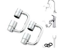Flexiflow 1080° Rotating Faucet Extender,Rotatable Faucet Aerator Extension,Flexi Flow Faucet Extender,Multi Function Splash Filter,Dual Sprayer Mode, All-Angle Control for Kitchen Bathroom (2pcs)