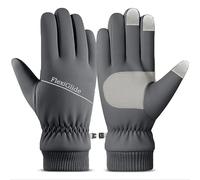 FlexiGlide Waterproof Winter Ski Gloves for Men Women Snow Warm Cycling Cold Weather Driving Cycling Running (Grey)
