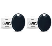 flexii® Silicone Body Scrubber - Premium Body Brush for Sensitive Skin, Gentle Body Exfoliator & Shower Scrubber, Exfoliating Silicone Loofah for Men & Women - Charcoal (Pack of 2)