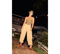 Flexin' Low-Rise Smocked Trousers by free-est at Free People in Pampas, Size: Large - female