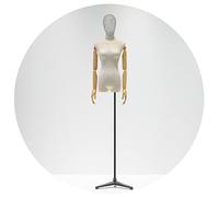 FlexiSpaceUS Female Mannequin Torso Body, 145-200cm Adjustable Height Clothing Store Model Props, Fashion Sewing Design Manikin with Solid Arm (White M)