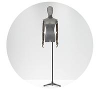 FlexiSpaceUS Female Mannequin Torso Body, 145-200cm Adjustable Height Clothing Store Model Props, Fashion Sewing Design Manikin with Solid Arm (Grey M)
