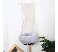 FlexiSpaceUS Pet Cat Window Hammock Tapestry Swing Bed Macrame Cotton Rope Cat Hammock Hanging Sleeping Window Cat Hammock Hanging Cat Bed with Cushions