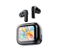FlexiSpaceUS - Touchscreen wireless earbuds, active noise cancelling with smart controls, rechargeable case and LED display for on-the-go