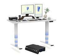 FLEXISPOT E6 MAX ONE PIECE Electric Standing Desk with USB 2 Motors 3 Stage | Height Adjustable Sit Stand Up with Memory Smart Panel(White Frame+160x80cm White Top)
