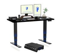 FLEXISPOT E6 MAX ONE PIECE Electric Standing Desk with USB 2 Motors 3 Stage | Height Adjustable Sit Stand Up with Memory Smart Panel(Black Frame+120x60cm Black Top)