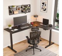 Flexispot Height Adjustable L-Shaped Standing Desk With Desktop In Black