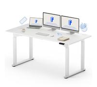 FLEXISPOT QS 4 Legs Dual Motors Electric Standing Desk 160 * 75cm Height Adjustable Desk with Splice Board Home Office Computer Workstation Electric