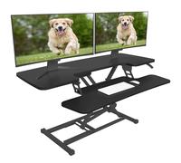FLEXISPOT Standing Desk Converter, Height Adjustable Riser, Sit to Stand up Desk Riser Dual Monitor and Laptop, Computer Workstation with Spacious 2-Tier Desktop, Black